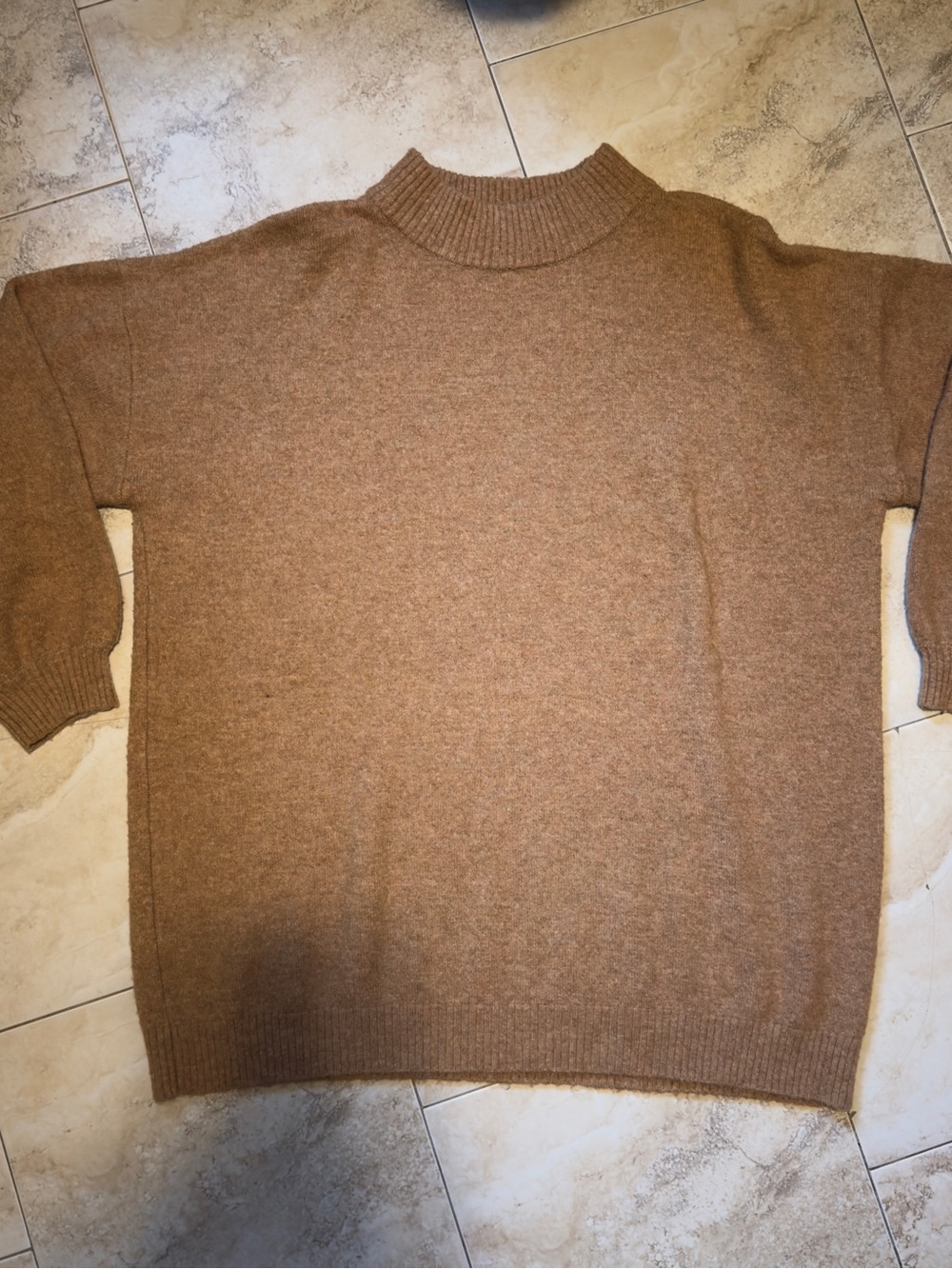Ardene Oversized Mock Neck Sweater Dress – Brown/Taupe